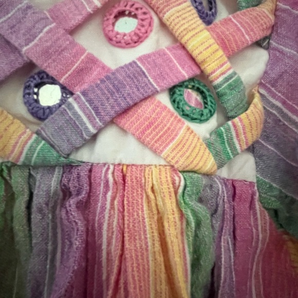 Vintage Ramona Rull 70’s Caftan Cotton Rainbow Dress No Size‎ Boho - Picture 3 of 13